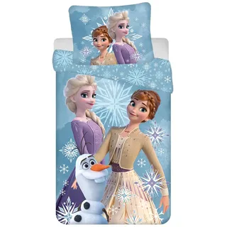 Max Fashion Kinderbettwäsche 100x135 Kleinkinder Baby Bettwäsche Babybett Babybettwäsche Set Bettbezug aus Baumwolle Öko-Tex Standard für Mädchen Frozen Eiskönigin Anna ELSA Olaf