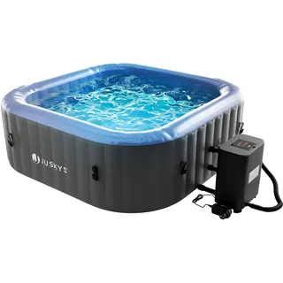 Juskys SpaLuxe 185 x 185 Grau/Blau inkl. LED-Beleuchtung