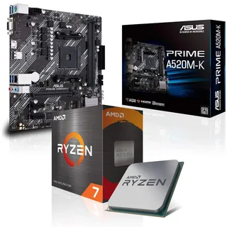 Aufrüst-Kit Bundle AMD Ryzen 7 5700X, ASUS Prime A520M-A II Mainboard | Zusammengebaut inkl. BIOS-Update + Funktionskontrolle, Grafikkarte erforderlich