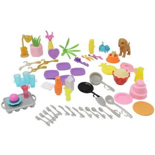 Ersatzteile für Barbie Puppen Dreamhouse Puppenhaus Spielset HMX10 - Ersatz Küche und Bad Zubehör