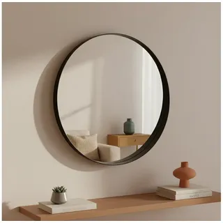 scena living Runder Wandspiegel 50 x 50 cm Schwarz