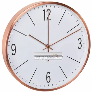 TFA Dostmann 60.3534.51 Funk-Wanduhr Kupfer Funkwanduhren 300 mm Geräuschlos (Kupfer mit Batterie)