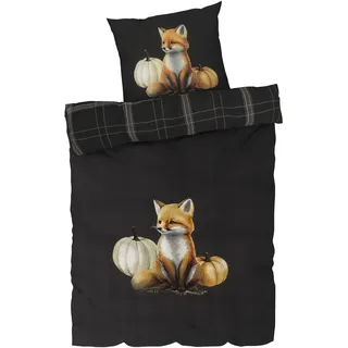 LIVARNO HOME Bettwäsche Mikrofaser Satin 155 x 220 cm (Achtung LV: OSDE ) (Fuchs)