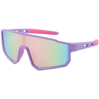 CIKJUK Sonnenbrille Kinder Schnelle Brille Jungen und Mädchen Flexiblem Leichter Rahmen Fahrradbrille Verspiegelt Sportbrille UV400 Schutz