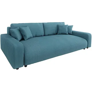 s-style möbel - Sofa mit Schlaffunktion und Bettkasten in Cord-Stoff schöner Sitzkomfort