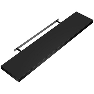 Casaria Wandboard, mit Halterung 50-110cm Schwebend 15kg Tragkraft Küche Wohnzimmer Flur schwarz 23 cm x 3.8 cm x 70 cm