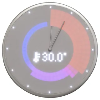 Technoline NeXtime - intelligente Wanduhr, Bluetooth - Datenübertragen, Glance Clock, smarte Wanduhr, Smart Clock, LED Anzeige, für iOS und Android, Silber, 22,8 x 22,8 x 3 cm, GC-EU-SLV01