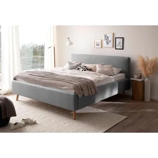 Meise Möbel Polsterbett Mattis 180 x 200 cm Stoff Grau Hellgrau