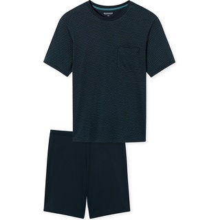 Schiesser, Herren, Pyjama, Comfort Essentials Schlafanzug, Blau, (52, L)
