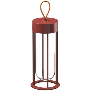 Flos Bodenleuchte In Vitro Unplugged 3000K für den Außenbereich LED Aluminium Terracotta Wiederaufladbar, Maße: 13,2cm x 39,3cm, F018E31K025