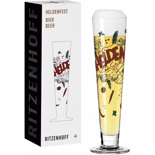 Ritzenhoff Bierglas Heldenfest 385 ml Kristall, Kristalloptik Bunt