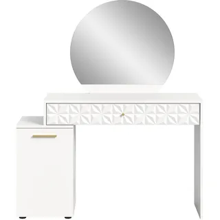 Schminktisch INOSIGN "Schminktisch inklusive Spiegel" Tische Gr. B/H/T: 95 cm x 137 cm x 42 cm, weiß (weiß, weiß, weiß) Frisiertisch Frisierkommode, 1 Schubkasten, Tür, 3 Fächer