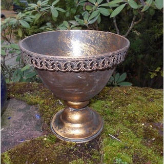 Deko-Impression Pflanzschale »Verzierter Übertopf Amphore Pflanztopf Vase Schale Eisen Gold-Antik« (1 St)
