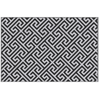 Outsunny Outdoor-Teppich mit doppelseitigem Design schwarz, weiß 152L x 243B x 0,3H cm