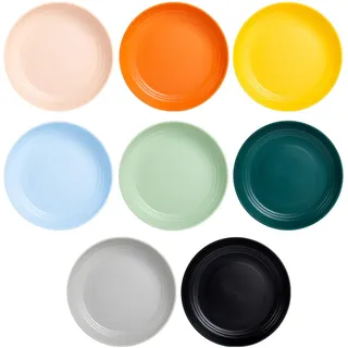 8er 23cm Plastikteller Mehrweg Set, Wiederverwendbar Kunststoff Teller Set für RV Party Picknick Camping, Leicht Stapelbar Geschirr Plate aus PP für Kinder, Erwachsene, Mikrowellen, Spülmaschinenfest