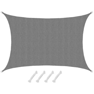 AMANKA HDPE Sonnensegel Wasserdurchlässig - 5 x 3 m Rechteckig Grau