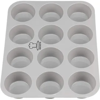 Backefix FLEXI 12er große Muffinform Silikon für 12 Muffins je 6,5cm und 3cm hoch | antihaftende Muffinformen Silikon, deutscher Standard, BPA frei | grosse Silikonform Muffins 12, spülmaschinenfest