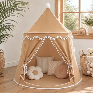 LIONHERZ® DAS ORIGINAL Spielzelt Baumwolle/Hanf | Kinderzelt Tipi Indoor