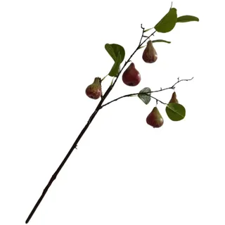 BQEE Künstlicher Feigenzweig mit Schaumstoffbeeren, rustikaler Bauernhaus-Stil, 78 cm / 30.7 in, 1 Stiel mit 5 Früchten, perfekt für Vase, Weihnachtsbaum und Heimdekoration (rot)