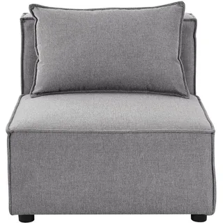 Juskys modulares Sofa Domas in Stoff Dunkelgrau - Mittelsofa mit Kissen - individuell kombinierbar