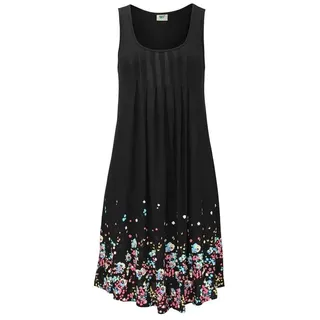 beachtime by lascana Strandkleid Schwarz Blumenprint 46
