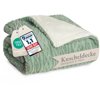 Blumtal Kuscheldecke 150 x 200 cm Grün/Weiß