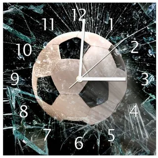 Wallario Fußball Uhr 30,0 cm 30 schwarz