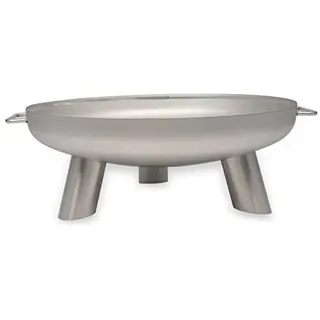 Feuerschale Daytona Edelstahl – Feuerstelle für Draußen: Terrasse Garten Balkon - Design-Schale mit Griffen - Feuerkorb Ø70cm