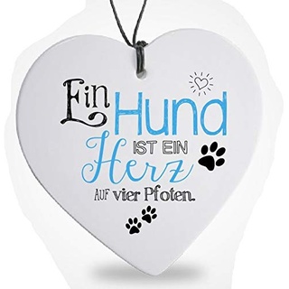 Formano Herzanhänger"Ein Hund" Keramikherz Herz Hänger