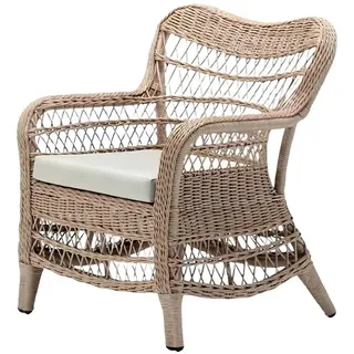 Xlmoebel Gartensessel Rattan-Sessel mit gemütlichen Polstern für Terrasse und Balkon, Hergestellt in Europa beige