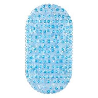 Relaxdays Antirutschmatte Badewannenmatte oval, für Badewanne, 68 x 35,5cm, hellblau
