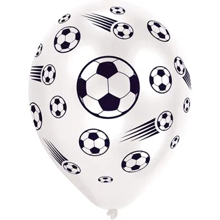 Amscan - Fußball Luftballons (schwarz-weiß, 8er Pack)