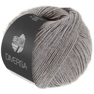 LANA GROSSA DIVERSA Häkelwolle, 210 m (leichtes Baumwoll-Mischgarn mit zartem Mélange-Effekt), 50 g grau