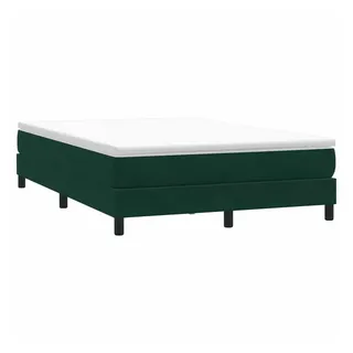 vidaXL Boxspringbett 140 x 220 cm Dunkelgrün