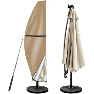 wiipara Sonnenschirm Schutzhülle 3-4 M Sonnenschirmhülle (280x30/81/46 cm) | Reißfest, Wasserdicht & UV-Schutz, Ampelschirm Hülle mit Stab, Wetterfeste Oxford-Stoff Abdeckhauben, Gartenschirm Abdeckung