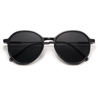 SOJOS Sonnenbrille Damen Rund,Retro Trendy Große Unisex Sonnenbrillen UV400 Schutz SJ2181 - Middle