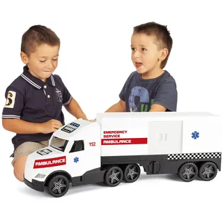 Wader Magic Truck Ambulanz-Einsatzfahrzeug mit Seitentür, ab 3 Jahren, ca. 79 cm