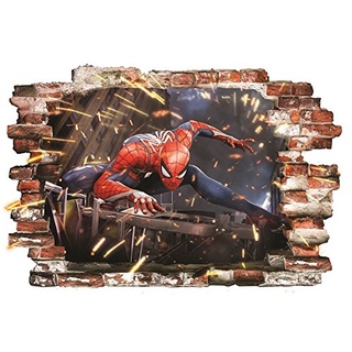INFANS Spiderman Wandaufkleber für Schlafzimmer Wandbild Wandtattoo Spider Man Tapete Aufkleber 55cmx80cm