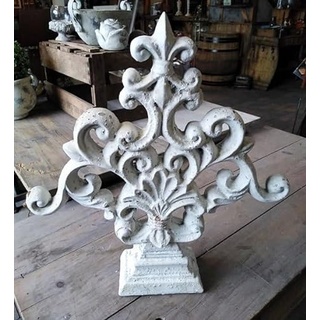 Generisch DEKO OBJEKT Relief Ornament Fleur DE LIS 41cm Shabby ANTIK Cottage LANDHAUSSTIL