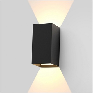 Nettlife Wandleuchte Aussen Schwarz Wandlampe Modern Flurlampe Innen, IP65 Wasserdicht, LED fest integriert, Warmweiß, für Flur Garten, 5 W schwarz