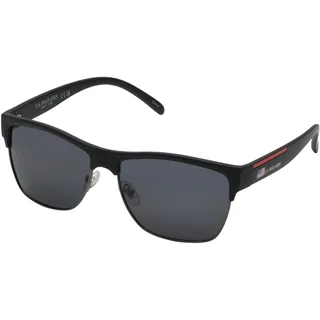 U.S. Polo Assn. Herren Pa3000 Vintage Metall Rechteckig Polarisiert UV400 Schutz Sport Sonnenbrille, Mattschwarz, Einheitsgröße - Einheitsgröße