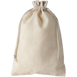 12 Baumwollsäckchen, Stoffbeutel naturbelassen mit Baumwollkordel - zertifiziert - lebensmittelgeeignet - Geschenkbeutel, Adventskalender (23x15 cm)