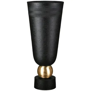 Bodenvase Nama, Schwarz, Gold, Metall, 48 cm, auch für frische Blumen geeignet, Dekoration, Vasen, Bodenvasen