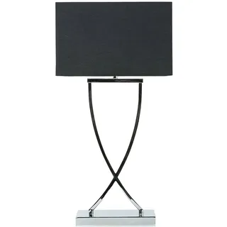 Beliani Tischlampe Schwarz Eisen Stilvolle Tischleuchte Skandinavischer | Metall, 1 Leuchtmittel, E27 Fassung, IP 20, Kabellänge 175 cm, Verchromt, 100% Tetron Baumwolle, 32 x 20 x 62 cm