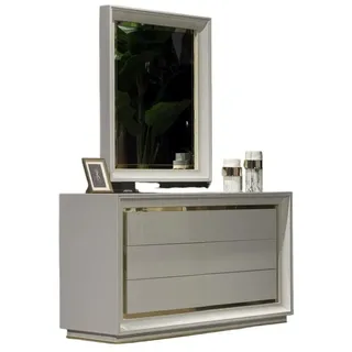 JVmoebel Kommode Kommode Spiegel moderner Stil Weiß Sideboard zur Aufbewahrung (2 St., 1x Kommode + 1x Spiegel), Made in Europa
