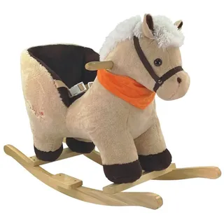 BIECO Schaukelpferd Bieco Plüsch Schaukeltier Pferd 73,5x33,5x53cm Schaukelpferd Baby Schaukeltier Baby Kinderschaukel Indoor Baby Wippe Baby Schaukel Schaukelpferd ab 1 Jahr Baby Spielzeug ab 9 Monate braun