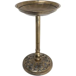 DIVCHI Vogeltränke für Garten, Wildvögel, Bronze Classic Vogeltränke mit Standfuß und Montagekit, Freistehend, 39 cm x 39 cm x 63 cm, Wetterfest, für den Garten, Terrasse, Hof und Rasen-Dekor