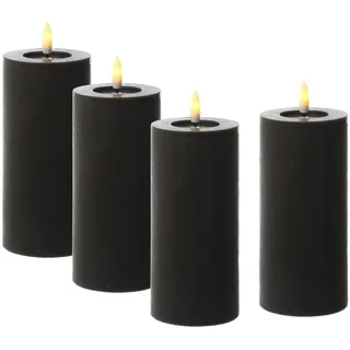 441 LED Kerzenset LINA 15 cm schwarz 4 St.