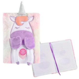 IDENA Notizbuch Fluffy Einhorn A5 liniert Weiß