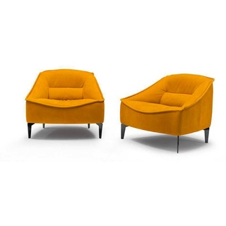 JVmoebel Sessel Sessel Polster Sitzer Modern Design Leder Relax Sessel Lounge Luxus gelb